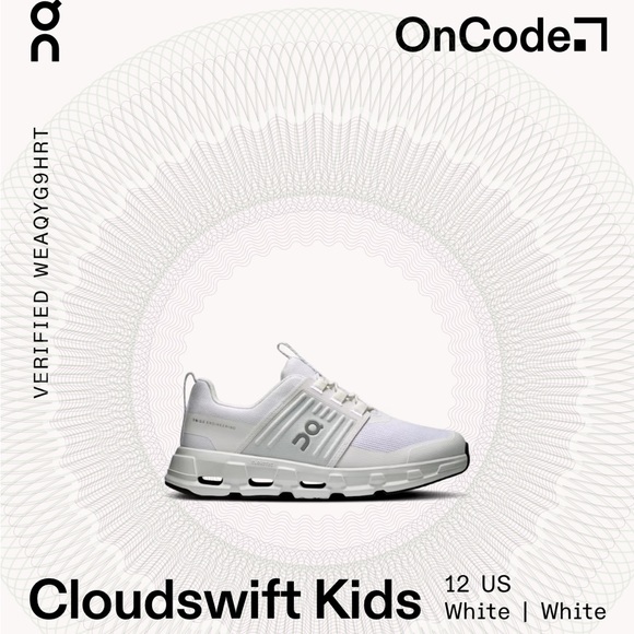 🔥 NEW! On Cloud Kids Cloudswift Sneakers White US 12 | Lightweight Running Shoes - Picture 1 of 12